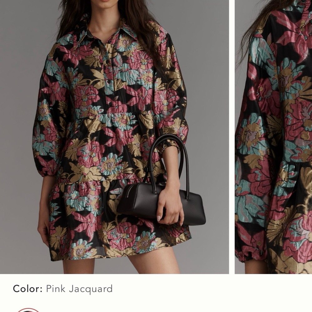 Maeve Bettina Shirt Dress in Soft Gray